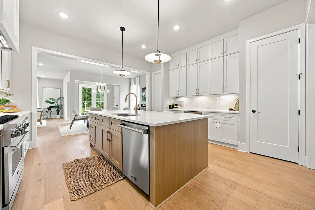 Kitchen, island and pantry